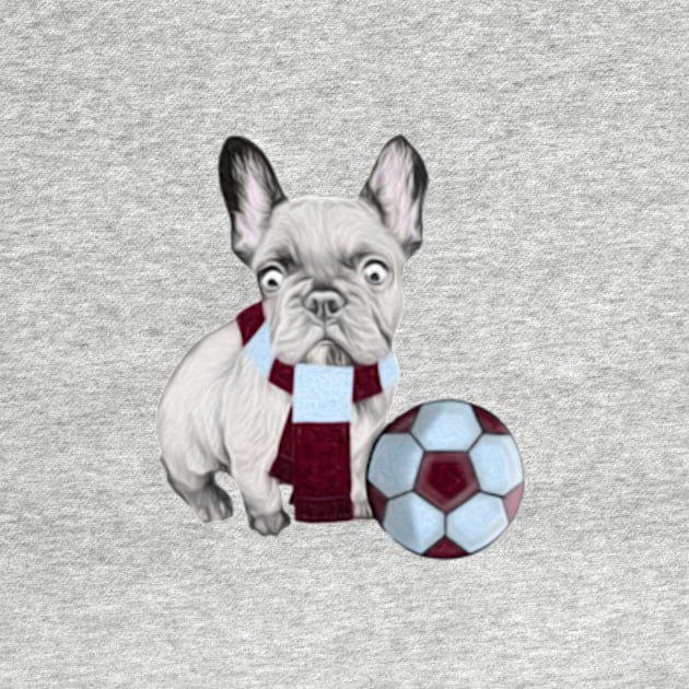 Football Supporting French Bulldog by NikkiBear67